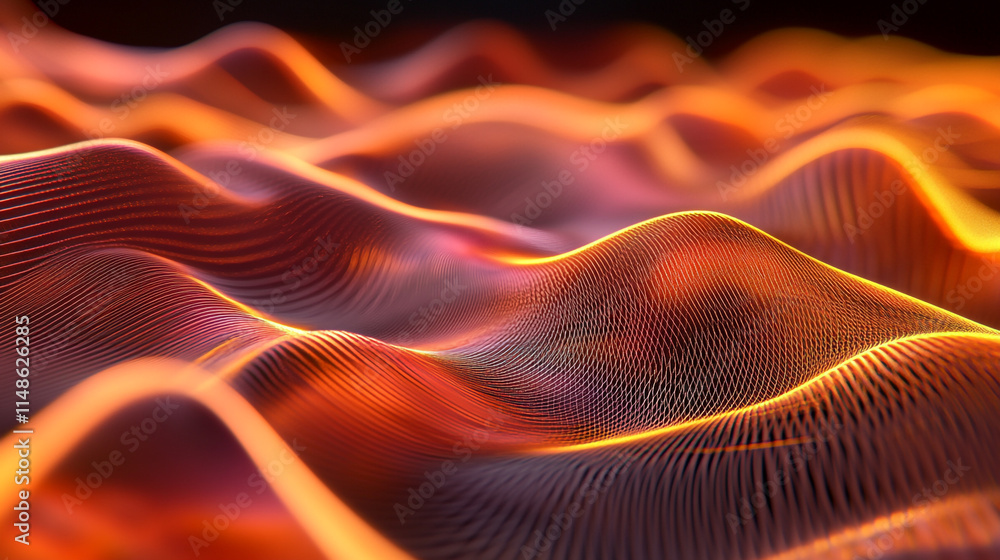 Poster abstract waves oflowing light create a mesmerizing visual experience.