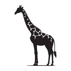 Giraffe silhouette for creative media projects - Giraffe black vector
