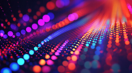 Vibrant abstract pattern of colorful lights creating a sense of motion.