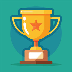 Trophy Flat Design Education Icon with Side Shadow