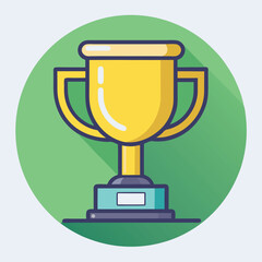 Trophy Flat Design Education Icon with Side Shadow