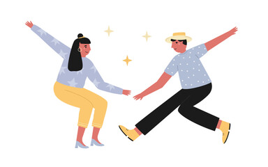 Vector Illustration of a Couple Dancing Swing. Perfect for Dance and Vintage Themed Designs