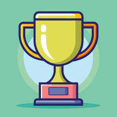 Trophy Flat Design Education Icon with Side Shadow