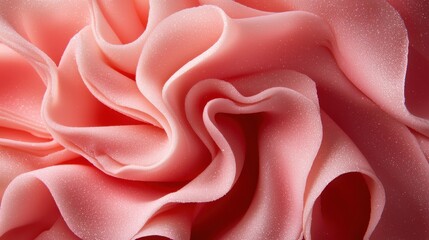 Obraz premium Soft Pink Satin Fabric with Elegant Ruffles and Shimmering Texture