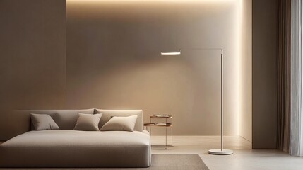 Modern Minimalist Bedroom with Soft Lighting