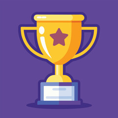 Trophy Flat Design Education Icon with Side Shadow