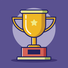 Trophy Flat Design Education Icon with Side Shadow