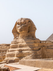 The Great Sphynx of Giza on a sunny afternoon - Portrait Shot