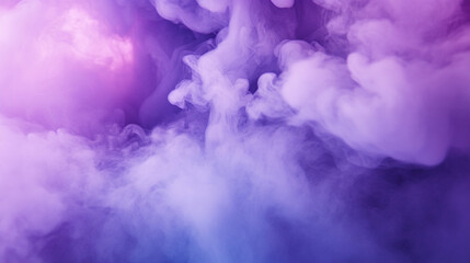 Colorful smoke swirling in vivid hues of purple and blue during evening event.