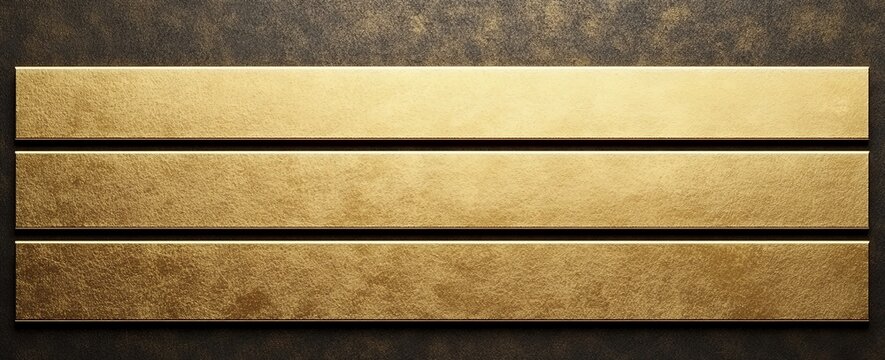 Gold Metal Texture Background Three Horizontal Stripes