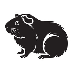 Bold Guinea Pig silhouette for innovative design projects - Guinea Pig black vector
