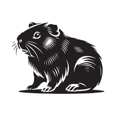 Guinea Pig silhouette for creative digital projects - Guinea Pig black vector
