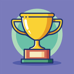 Trophy Flat Design Education Icon with Side Shadow