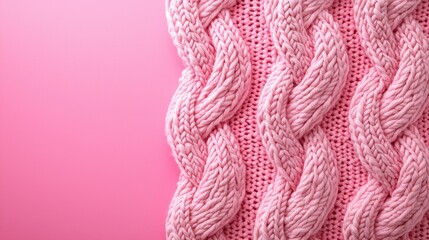 Cozy Pink Knitted Texture Background for Seasonal Designs