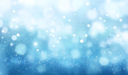 Abstract Blue Holiday Background with Scattered Lights and Text Space for Christmas, New Year Celebrations