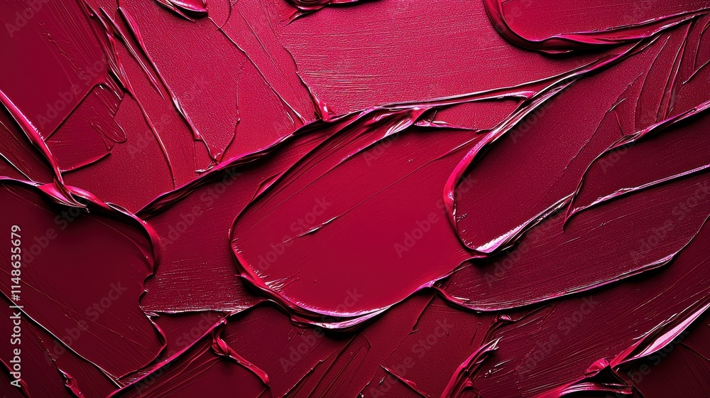 Poster rich red paint texture with smooth strokes and depth variation