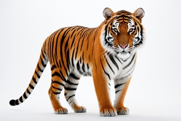 Naklejka premium a tiger standing on a white background