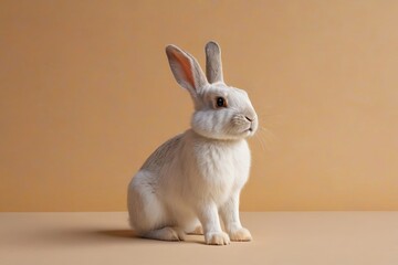 a white rabbit sitting on a table