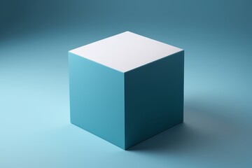 Fototapeta premium a blue cube with a white top