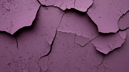 Cracked Purple Paint Surface with Textured Pattern and Details