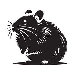 Detailed hamster silhouette for creative print applications - Hamster illustration - minimallest hamster vector
