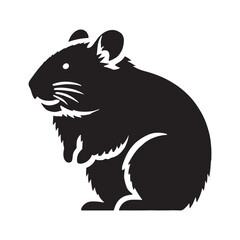 Unique hamster silhouette for versatile digital designs - Hamster black vector
