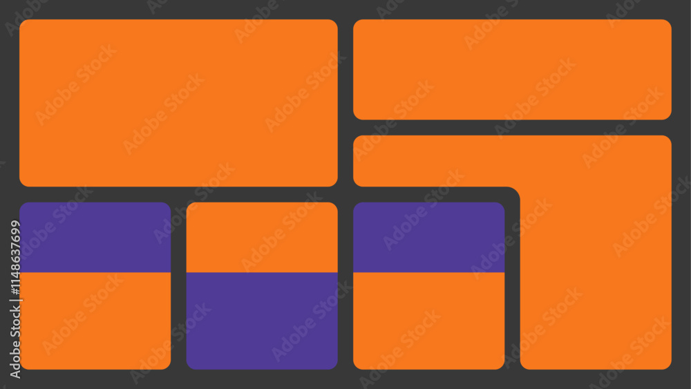 Poster bento box template. y2k collage grid shapes. geometry modular moodboard frames. ui design elements b