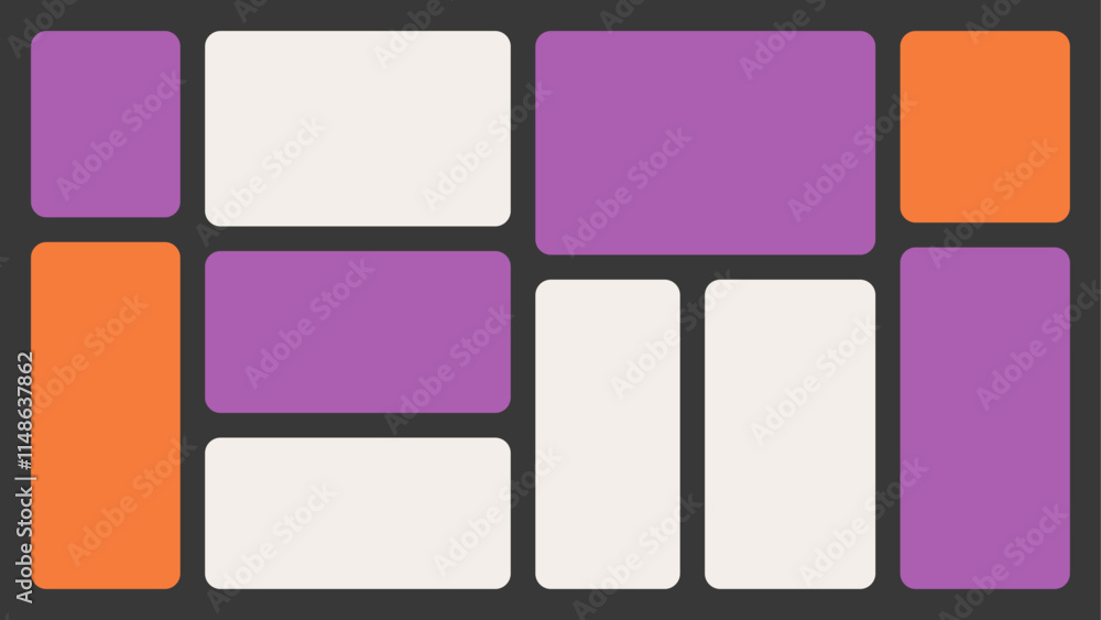 Poster bento box template. y2k collage grid shapes. geometry modular moodboard frames. ui design elements b
