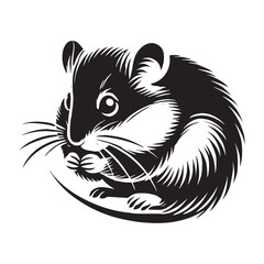 Detailed hamster silhouette for modern artistic applications - Hamster illustration - minimallest hamster vector
