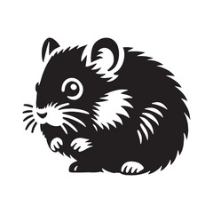 Simplified hamster silhouette for modern creative designs - Hamster illustration - minimallest hamster vector
