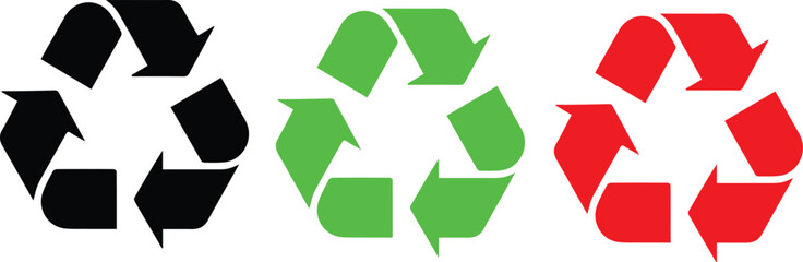 Recycling color set Symbol Vector.