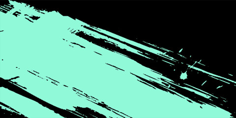 Diagonal brush stroke background. Grunge painted texture. Black and tosca  backdrop with copy space The images are created without the use of any artificial