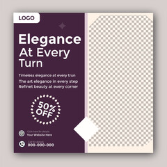 Women's bag social media square post template design