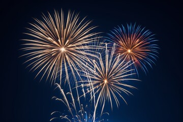 fireworks on a dark blue background