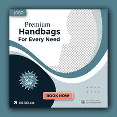 Women's bag social media square post template design