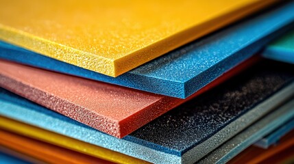 Colorful sheets of craft foam stacked neatly on a workspace for creative projects
