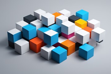 Obraz premium a bunch of cubes with different colors