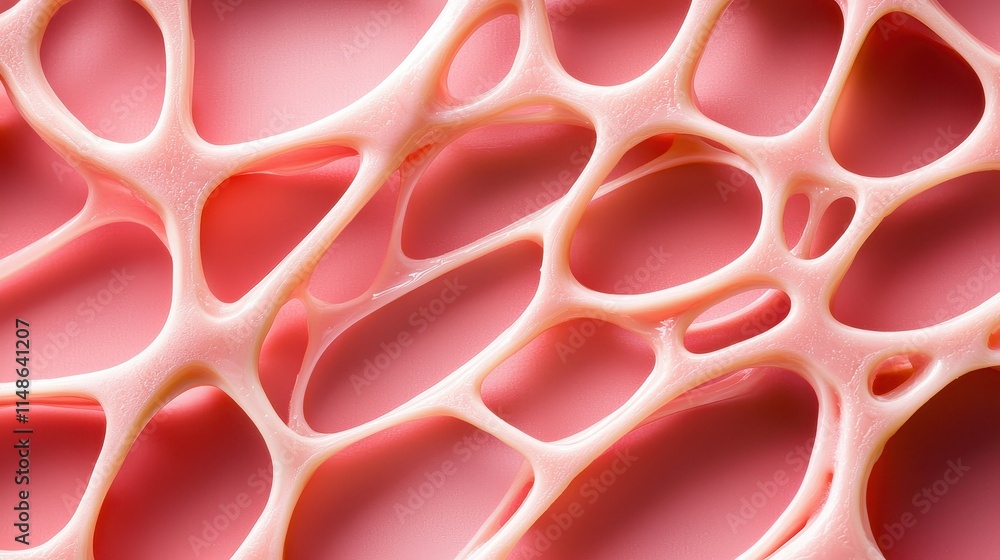 Poster intricate pink cellular structure with delicate patterns and texture