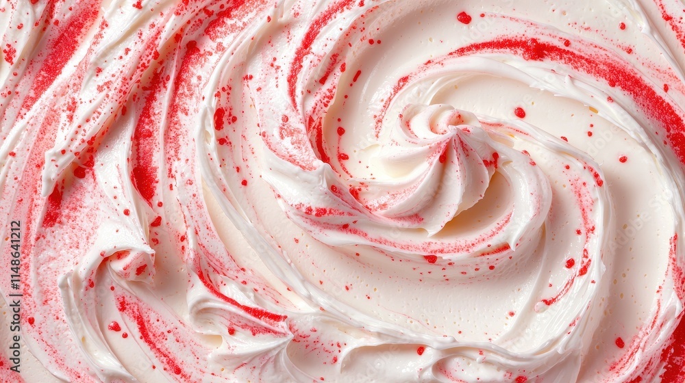 Poster swirled cream with red highlights creating a decorative pattern