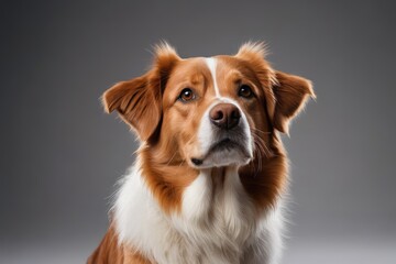 Fototapeta premium a dog with a white face and brown fur