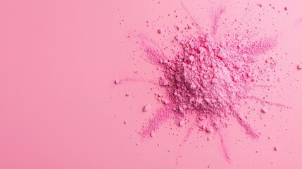 Obraz premium Pink Powder Explosion on Soft Pink Background for Vibrant Design