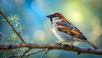 Fototapeta premium a beautiful sparrow on a branch