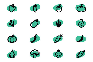 Cute Teal Baby Items Icons Set