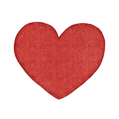 Red heart. Hand drawn illustration.