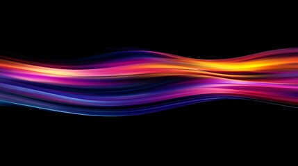 Fototapeta premium Vibrant Abstract Digital Painting: Flowing Neon Waves. AI Generated