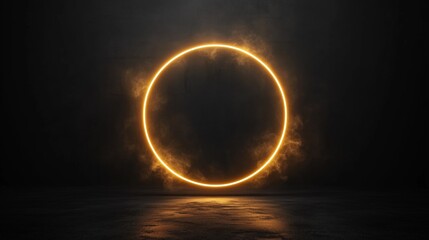 A glowing white circle shines softly in the dark, captivating all who see it