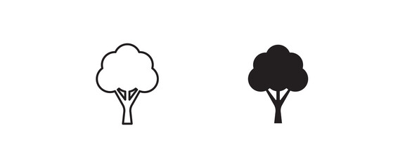 tree icon, forest icon button, vector, sign, symbol, logo, illustration, editable stroke, flat design style isolated on white