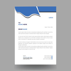 Minimal Letterhead Template Editable Letterhead Design with blue color.