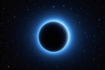 Naklejka premium a black hole in the sky with a bright blue light