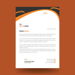 Modern Letterhead Template Editable Letterhead Design with black color.